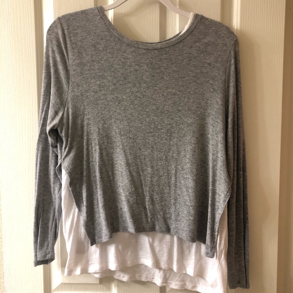 Grey layered Long sleeve top